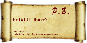 Pribill Bennó névjegykártya
